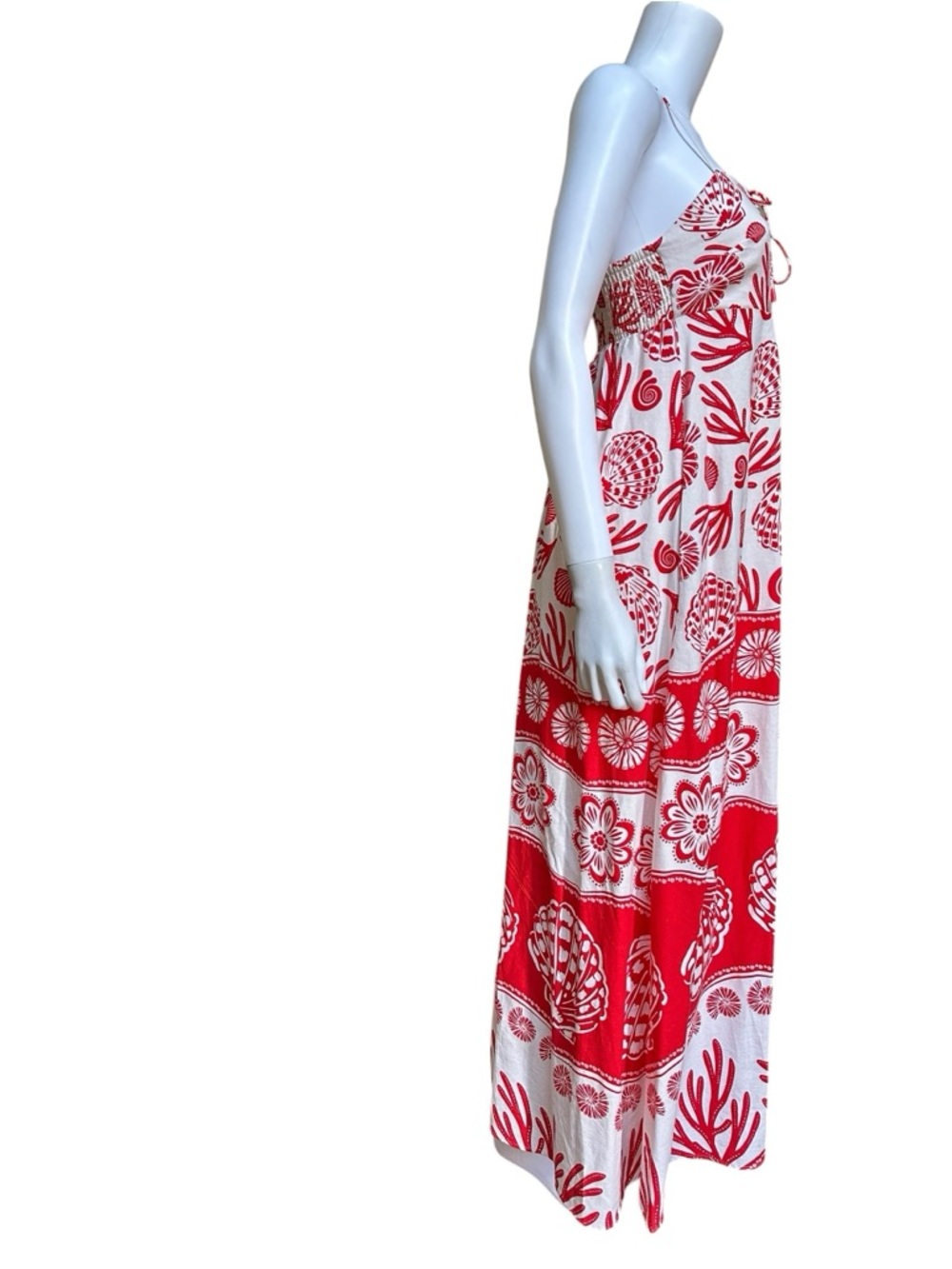 Calypso St. Barth Red and White Linen Blend Maxi Sundress, NWT, XS - Picture 7 of 16